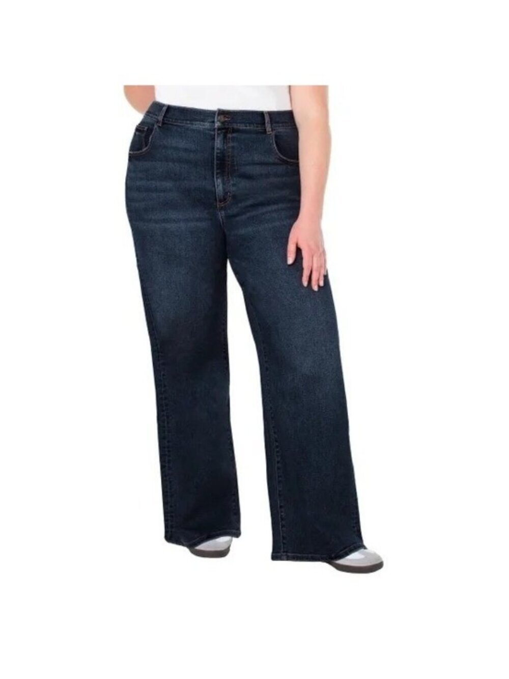NWT Well Worn Women's 16/36 Wide Leg High Rise Jeans Blue Denim C0409